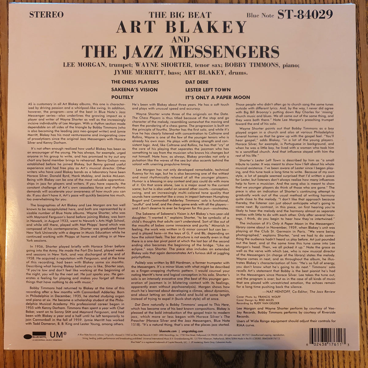 VINILO LP ART BLAKEY AND THE JAZZ MESSENGERS REFLECTIONS IN BLUE