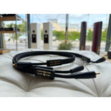 PRE-OWNED Studio Connections Black Star 1m Pair RCA-RCA Interconnect Cables